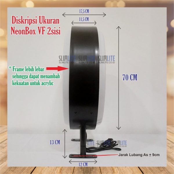 Neon Box bulat Ø70cm 2sisi/Capsule Light RF115 VF-2s Ø70cm + Printing - Image 2
