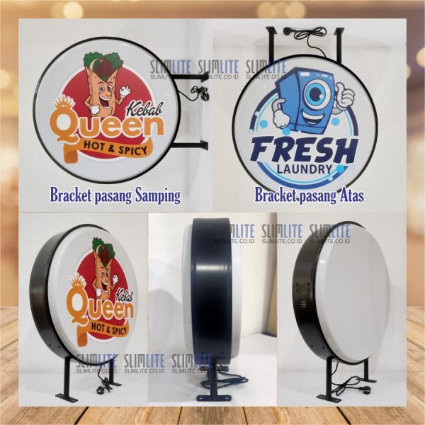 Neon Box bulat Ø70cm 2sisi/Capsule Light RF115 VF-2s Ø70cm + Printing - Image 3