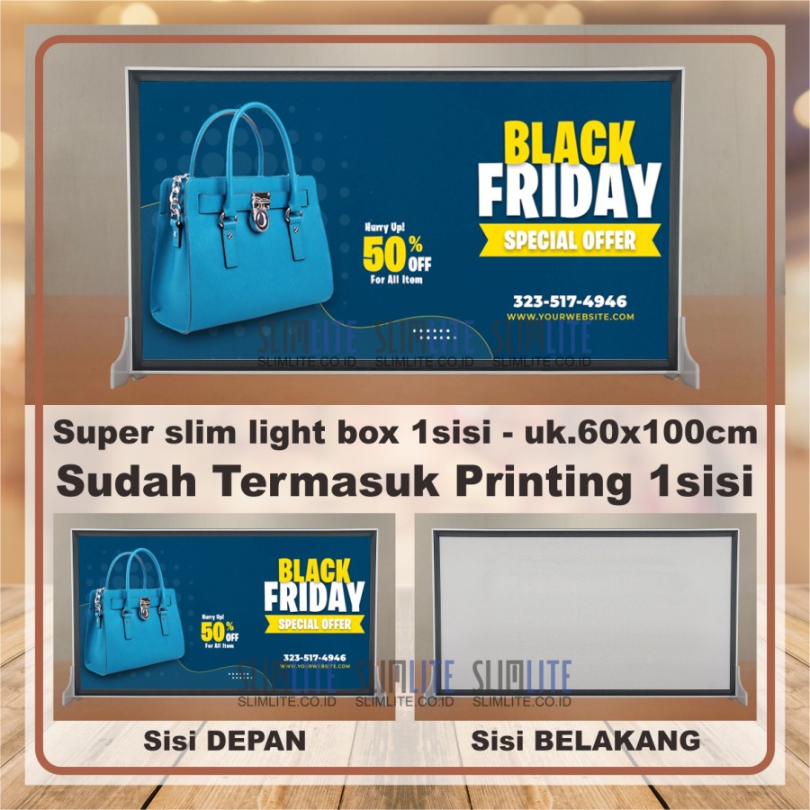 Super Slim Ukuran 60x100cm 1sisi + Printing