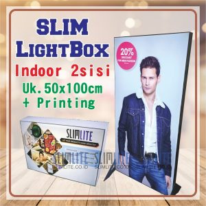 SlimLight Box ukuran 50x100cm 2 sisi + Print
