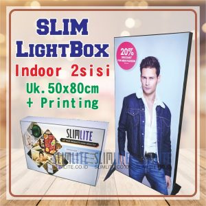 SlimLight Box ukuran 50x80cm 2 sisi + Print